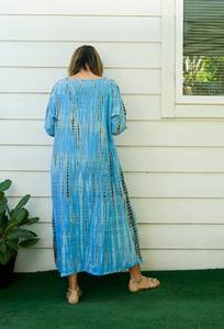 Women's Plus Size Casual Dresses Hand-Tie Dye <b>Kaftan</b> Boho Abaya Beach Cover <b>Summer</b> Caftan Straight Silhouette Tie Dye Swimwear - Product Image 3