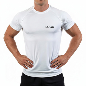 T-shirt de sport blanc slim fit pour homme, à séchage rapide, anti-transpiration, pour la gym et l'entraînement - Product Image 1