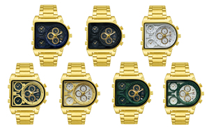 Reloj de Cuarzo Cuadrado para Hombre con Diseño Multidial Dorado, Calendario, Reloj de Pulsera de Lujo para Hombre, Moderno, Casual, para Negocios y Viajes - Product Image 6