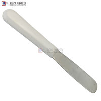 Spatula Pencampur LIPUMA Gagang Plastik Stainless Steel, Panjang 195mm, Alat Pencampur Laboratorium Gigi untuk Plester, Alginat