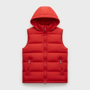 Winter Sleeveless Glossy Puffer Jacket Vest Custom logo Waterproof Shiny Bubble Unisex Vests With Hoodie - Product Image 1