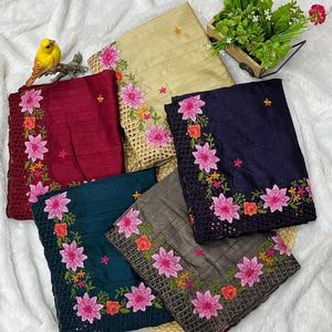 Sari en soie pure Manipuri élégant avec broderie au fil Malti et travail ajouré, sari ethnique pour occasions spéciales par Royal Export - Product Image 3