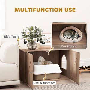 Lettiera per Gatti Automatica di Grande Capacità, Facile da Pulire, in Plastica e Legno, per Uso in Soggiorno - Product Image 3