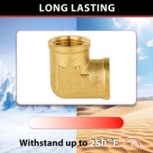 ข้อต่อทองเหลืองแบบข้อศอก NPT ตัวเมีย 90 องศา สำหรับระบบประปา - Product Image 5