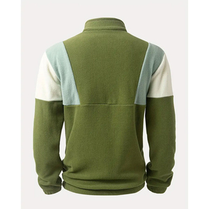 Sweat-shirt décontracté pour homme en polaire à blocs de couleur, col montant, coupe classique, avec poche, pour l'automne - Product Image 2