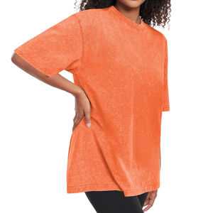 Camisetas de Cuello Redondo para Mujer, de Alta Calidad, 260 g/m², 100% Algodón, Transpirables, Lavadas con Ácido, Estilo Batik, Holgadas, para Invierno, Venta al Por Mayor - Product Image 4