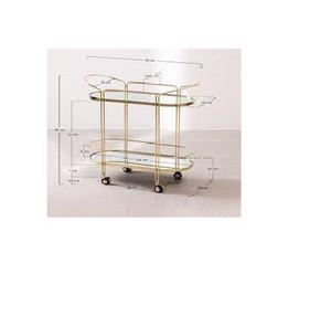 Chariot de service décoratif en métal doré en acier inoxydable servant de décoration pour hôtel grande étagère de rangement - Product Image 1