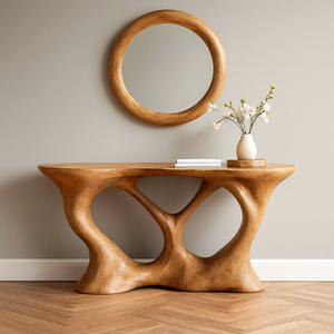 Mesa Consola de Madera Maciza para Entrada, Mesa Consola Personalizada, Muebles Rústicos, Decoración Estrecha para el Hogar, Mesa Consola de Lujo - Product Image 6