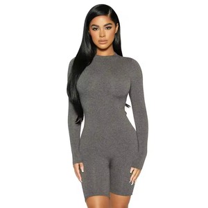 Combinaison décontractée pour femmes, rayée, à manches longues, pantalon long jusqu'aux genoux, combinaison une pièce, ensembles de vêtements de nuit - Product Image 5