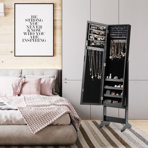 Armoire à bijoux miroir sur pied avec rangement pour coiffeuses - Product Image 2