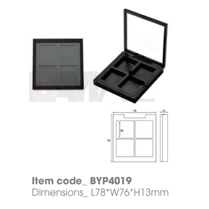 Contenedor de Plástico Cuadrado Compacto de Lujo con Logotipo Personalizado, Etiqueta Privada, Ventana Transparente, para Sombra de Ojos, Rubor y Contorno - Product Image 1