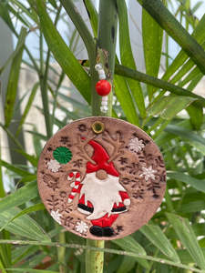 2024 forme ronde décorations de noël cadeaux en cuir véritable ornements d'arbre de noël Western personnalisé tentures en cuir usiné - Product Image 2