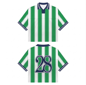 Maillot de football rétro pour homme, col en V, manches courtes, 100% polyester, tissu respirant et anti-transpiration, logo personnalisé, nom de l'équipe, football - Product Image 3