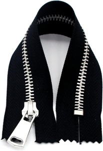 Non-Separating Metal <b>Zipper</b> for Bags #3 Silver Metal Closed End <b>Zippers</b> for Purses - Product Image 3