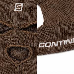 CONTINENTAL หน้ากากไหมพรมลายทางสีน้ำตาลแบบสามรู 100% อะคริลิก สำหรับผู้ใหญ่ ปรับได้ ใช้กลางแจ้ง ขนาด 56-58 ซม. - Product Image 5
