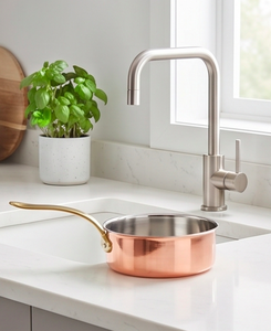 Copper Sauce <b>Pan</b> With Stainless Steel Lining And Zinc Alloy <b>Handle</b> Minimalist Design For Gas Use And Induction Cooker - Product Image 5
