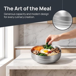Bol en acier inoxydable robuste pour cuisine, restaurant, hôtel – Idéal pour servir, mélanger, préparer les salades et les aliments – Vaisselle durable de qualité professionnelle – Vente en gros - Product Image 5