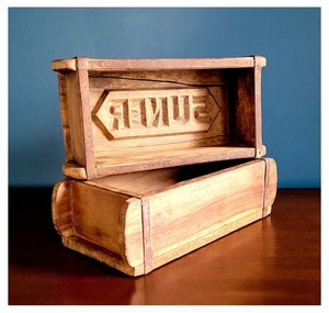 Cesta de Frutas Decorativa de Madera Rústica Clásica, Molde de Ladrillo de Madera Premium, Bandeja Organizadora para Encimera de Cocina, Adorno para el Hogar - Product Image 3