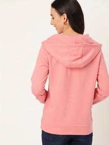 Sudadera Rosa para Mujer con Estampado de Letras y Rayas, Informal, de Algodón Tejido, para Otoño - Product Image 2