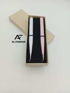 Pinzas para extensión de pestañas de 45 grados, 14 cm, agarre liso y sencillo, punta de fibra de acero inoxidable sólido, pinzas para pestañas de volumen, cajas de cartón. - Product Image 6