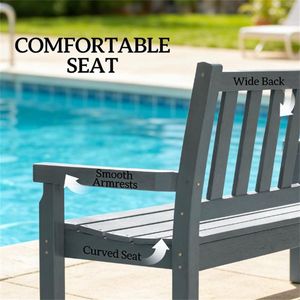 Panca da Giardino Doppia Grigia, Sedia da Patio per Parco o Giardino - Product Image 2