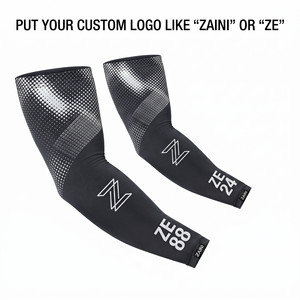 Manchons de compression unisexes ZAINI 100 % polyester, écologiques, antibactériens, réversibles, imprimé numérique dégradé noir et blanc - Product Image 1