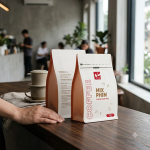 มิกซ์ฟิน กาแฟโรบัสต้าเวียดนาม คั่วกลาง 100% สำหรับกรอง 250 กรัม ขายส่ง บดละเอียด อายุการเก็บรักษา 12 เดือน รสชาติกลาง ขนาดใหญ่ - Product Image 3