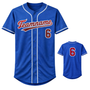 Camiseta de Béisbol Azul Rey Personalizada con Diseño de Botones, Nombre del Equipo y Número del Jugador Personalizados para Uniformes Deportivos Masculinos - Product Image 1