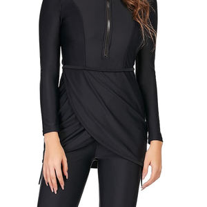 Maillot de bain musulman personnalisé pour femme, burkini modeste à couvrance intégrale, ensemble 2 pièces imprimé, séchage rapide, coupe haute islamique - Product Image 4