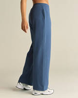 Pantalon de jogging léger en molleton de coton à jambe large pour femme, avec logo personnalisé, cordon de serrage, vente en gros, coupe oversize, pour l'hiver
