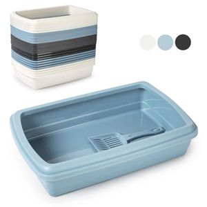 กระบะทรายแมวพลาสติกทรงสี่เหลี่ยมผืนผ้า ขนาด 100 ลิตร ความจุมาก สำหรับแมวในบ้าน - Product Image 1