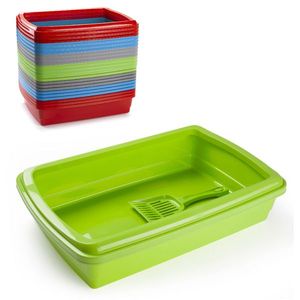 Lettiera per gatti in plastica di grandi dimensioni con paletta inclusa per gatti da interno - Product Image 1