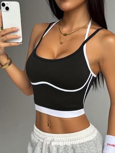 Soutien-gorge de sport à compression et maintien élevé pour femmes |   Haut de sport à bretelles croisées |   Service OEM de course à pied élastique et résistant pour la performance - Product Image 2