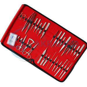 Ensemble de 33 instruments de microchirurgie ophtalmique certifiés CE en acier inoxydable, kit chirurgical vétérinaire de classe I - Product Image 5