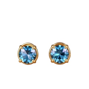 Grosir wanita batu tunggal Nano langit biru anting Topaz perak murni perhiasan untuk wanita - Product Image 1