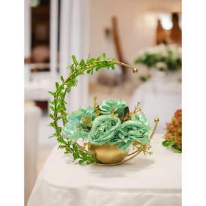 Jarrón de Flores de Metal Dorado de Lujo con Forma de Luna Creciente para Decoración Moderna del Hogar, Macetero Geométrico de Hierro de Alta Calidad para Mesa en Oferta - Product Image 3