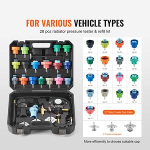 Kit Tester Pressione Radiatore Universale da 28 Pezzi con Pompa Manuale e Tappi Test Colorati - Tester Pressione Liquido Refrigerante - Product Image 6