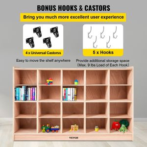20 unità di stoccaggio in classe da 30 pollici in legno compensato alto Cubbies per bambini e adolescenti - Product Image 5