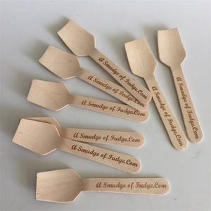 Cuchillo de bloque natural barato de <span class=keywords><strong>China</strong></span>, tenedor de madera, mango de cuchara, Mini helado, cuchara cuadrada desechable - Product Image 1