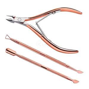 Coupe-cuticules professionnel avec pousse-cuticules, ensemble en acier inoxydable, kit de manucure et pédicure pour usage professionnel en salon - Product Image 6