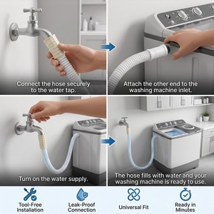 Manguera de entrada universal semiautomática para lavadora, manguera flexible de conexión de suministro de agua para lavadora, venta al por mayor - Product Image 2