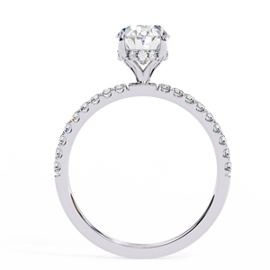 Bague pavée en or massif 9 carats avec diamant de laboratoire ovale 1,25 ct VVS-VS certifié IGI - Product Image 4