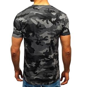 T-shirt de sport blanc camouflage personnalisé, coupe musclée, oversize, pour musculation, manches courtes, t-shirt athlétique uni, coupe ajustée pour hommes - Product Image 4