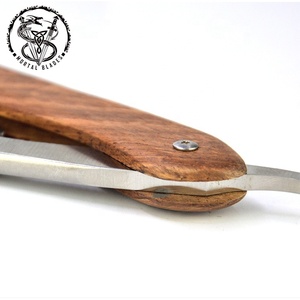 มีดโกนหนวดตรงด้ามจับทำจากไม้แบบพับได้,มีดโกนสำหรับช่างตัดผมทำจากสเตนเลสสตีลพร้อมด้ามจับไม้โรส - Product Image 5