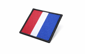 Custom Embroidered DZ Flash Style Uniform <b>Patch</b> Red White Blue with Black Border - Product Image 5