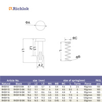 Rivets à ressort en nylon certifiés RoHS REACH, attaches en plastique pour clips de montage de dissipateurs thermiques et ventilateurs de CPU