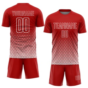 Nuevo Conjunto de Uniforme de Fútbol Personalizado con Colores y Logotipo, Camiseta y Pantalones Cortos de Fútbol para Jugadores, 100% Poliéster, Secado Rápido, Alta Calidad, 3D - Product Image 1