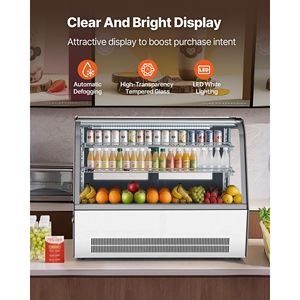 Vetrina Refrigerata Commerciale a 2 Ripiani da Banco, 5 Cu.Ft./145L, Frigorifero per Pasticceria e Torte con Illuminazione LED - Product Image 3
