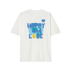 เสื้อยืดผ้าแคนวาสคอตตอน 100% แขนสั้น คอกลม ทรงหลวม สไตล์ลำลอง ยี่ห้อ Happy Love Men's ผลิตจากผ้าเจอร์ซีย์รักษ์โลก ลดราคาพิเศษทางออนไลน์ - Product Image 3