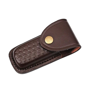 Cuchillo de bolsillo Burraq hecho a mano de acero de Damasco con punta recta de 7 pulgadas, mango de resina, funda de cuero, opciones OEM/ODM/DIY para exteriores - Product Image 5